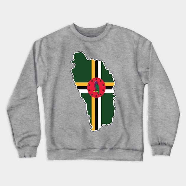 Dominican National Flag and Map Crewneck Sweatshirt by IslandConcepts